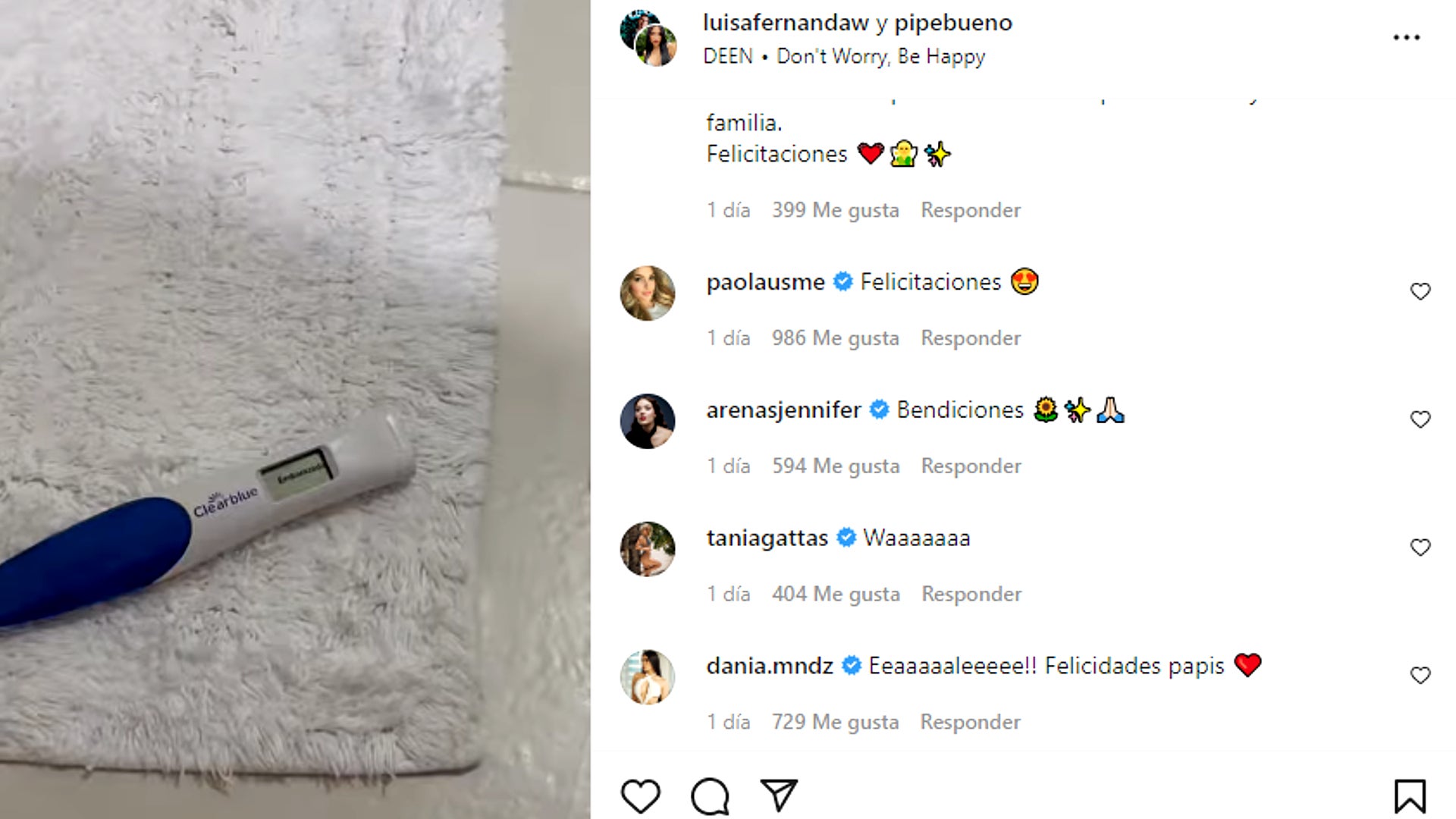 Luisa Fernanda W embarazada por segunda vez