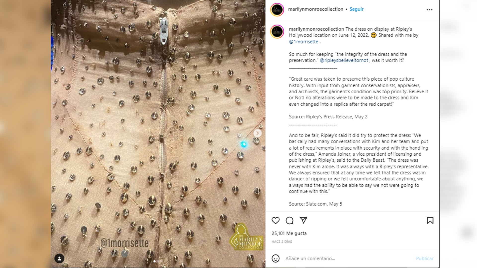 vestido de Marilyn Monroe