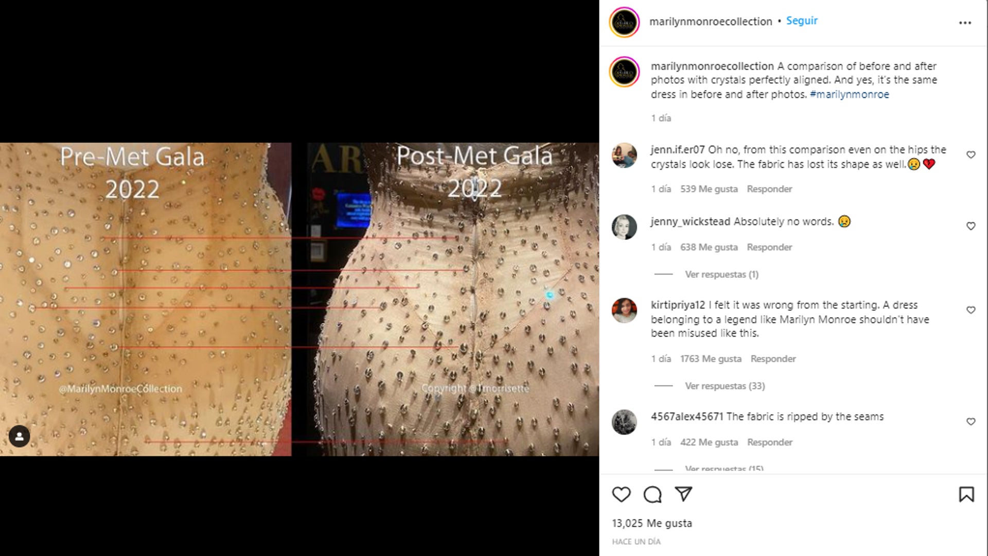 vestido de Marilyn Monroe