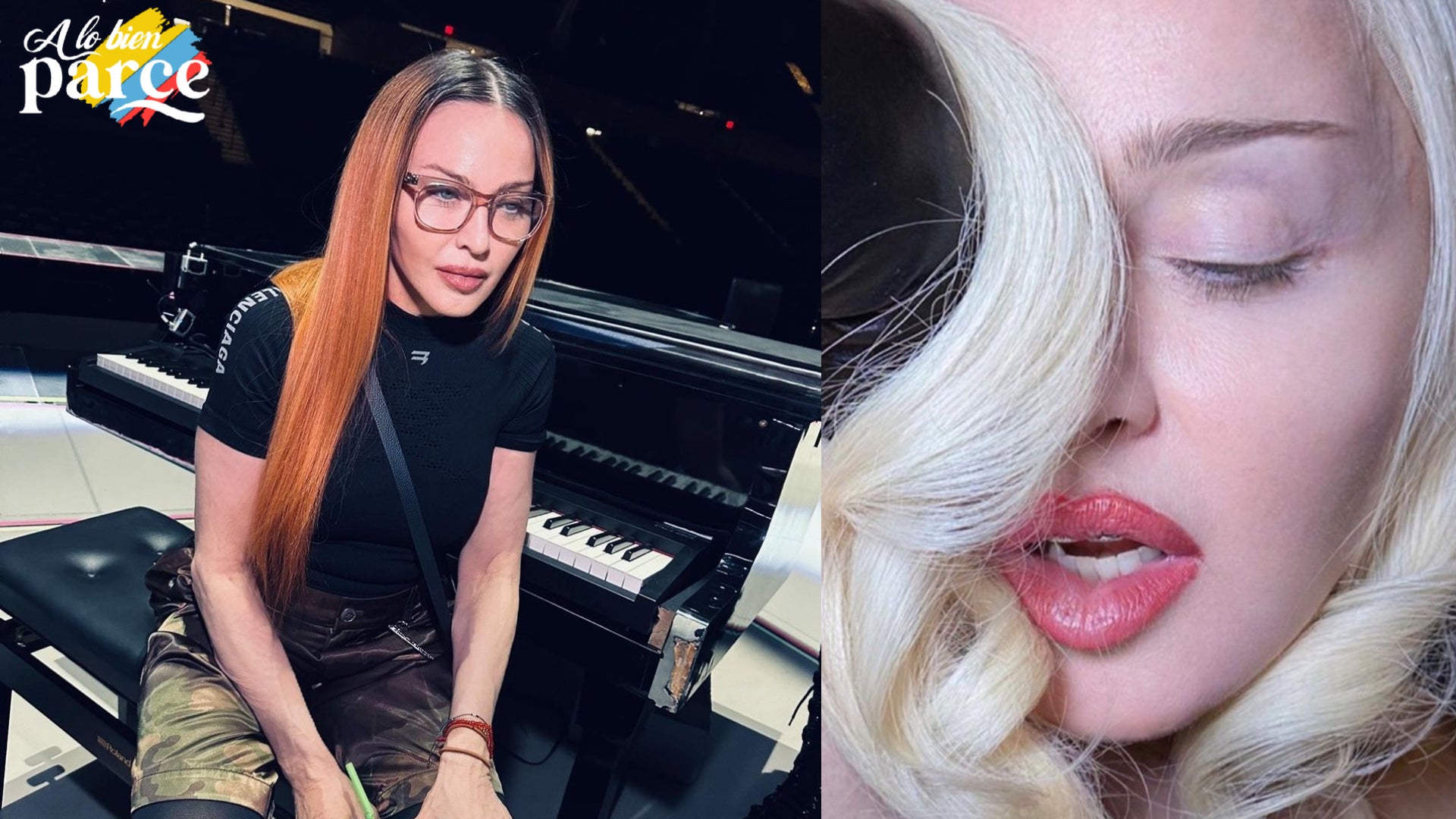 Imagen de Madonna en el escenario, interpretando una de sus inolvidables canciones con su característico estilo y carisma