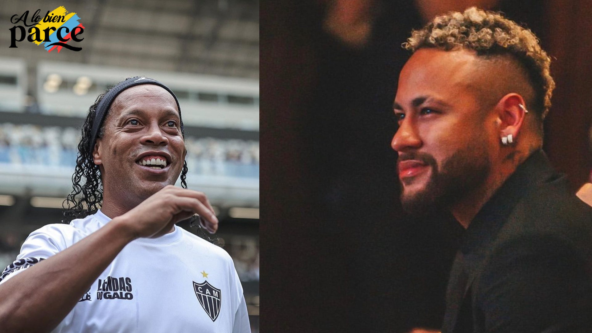 Imagen de Ronaldinho y Neymar celebrando en el Brasileirao 2011 mientras lideran a sus equipos hacia la gloria.