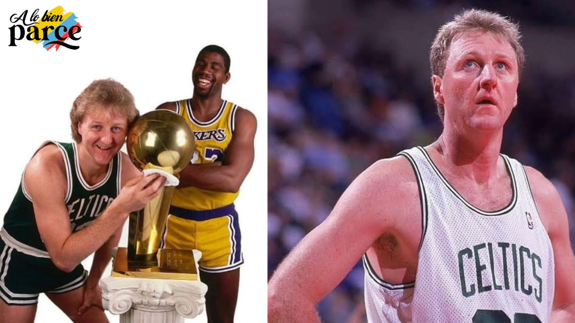 Larry Bird, el legendario jugador de la NBA, demostrando su destreza en la cancha